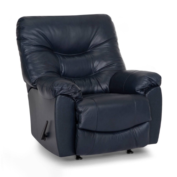 Picture of Trilogy Navy Swivel Leather Recliner