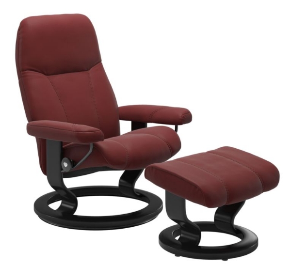 Picture of Consul Large Classic Maroon Chair & Ottoman