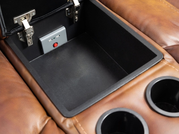 Picture of Infinity Reclining Leather Console Loveseat