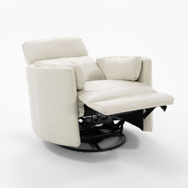 Picture of Radius Ivory Leather Power Swivel Recliner