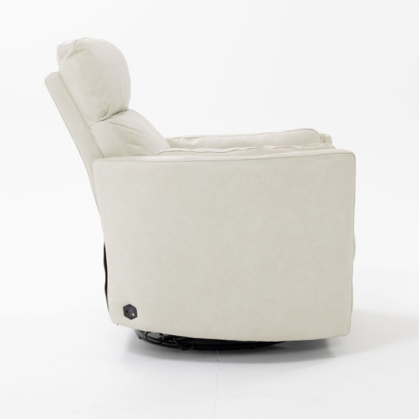 Picture of Radius Ivory Leather Power Swivel Recliner