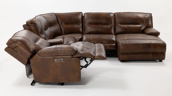 Picture of Flint II 6 Piece Brown Power Sectional LAF Chaise
