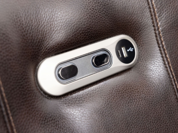 Picture of Radius Brown Leather Power Swivel Recliner